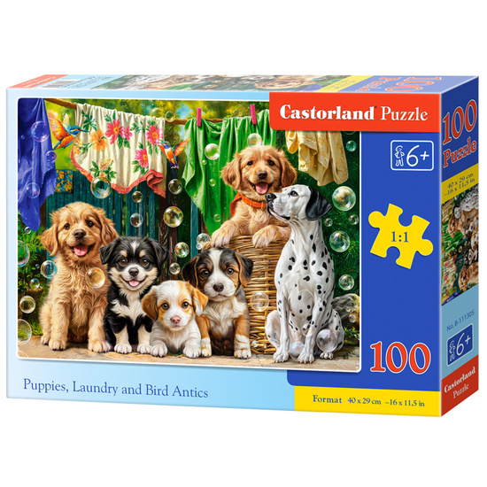Puppies, Laundry and Bird Antics 100-piece puzzle B-111305