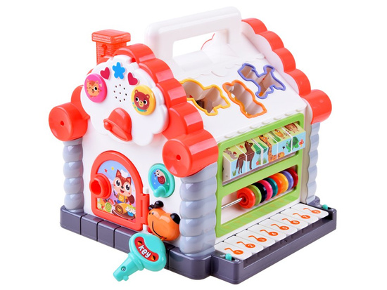 Interaktywny Domek kostka edukacyjna sorter klocki zwierzątka ZA3518