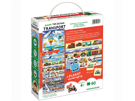 CzuCzu Puzzle Tak działa Transport 60ele + plakat edukacyjny ZA5145