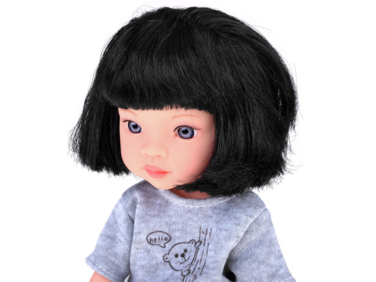 Lovely Girl Doll with Short Black Hair in a Sporty Outfit 33cm ZA5849