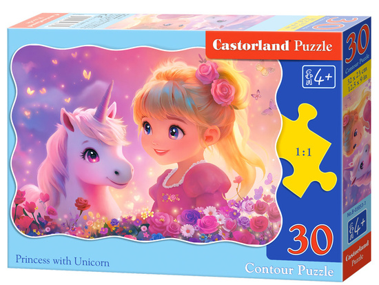 Puzzle 30-elementów Princess with Unicorn B-03853-1