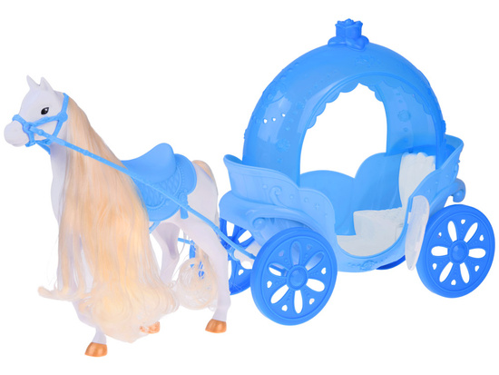 Princess doll in a ball gown with a white horse and carriage ZA5419