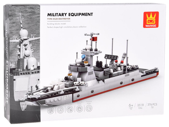 Technical Building Blocks Wange Type 052D Destroyer Warship 376 pcs ZA5673