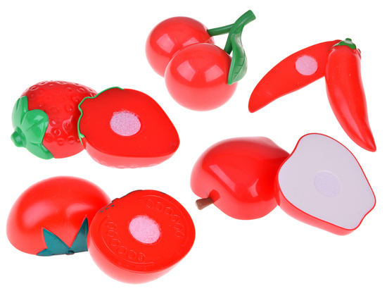 Set for cutting vegetables and fruits with Velcro + learning colors - 34 pieces ZA5904