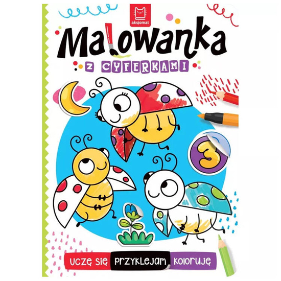 Aksjomat Książeczka Malowanka z Cyferkami Uczę się przyklejam Naklejki  KS0929