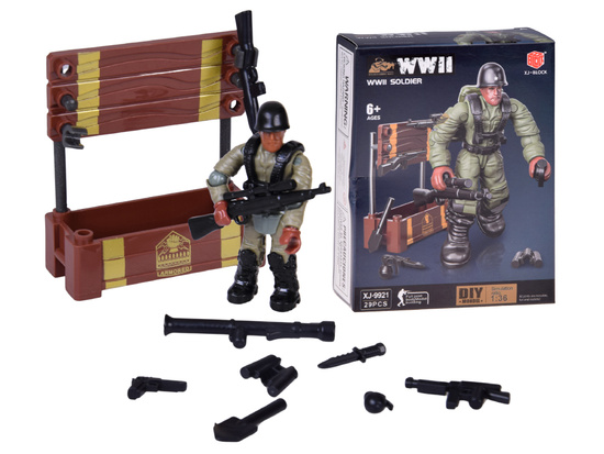 Klocki żołnierz WWII figurka żołnierzyk model do złożenia 28 ele ZA5723