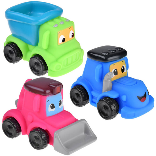 Zestaw miękkie autka budowlane 3szt traktor spychacz wywrotka 18M+ ZA4737B