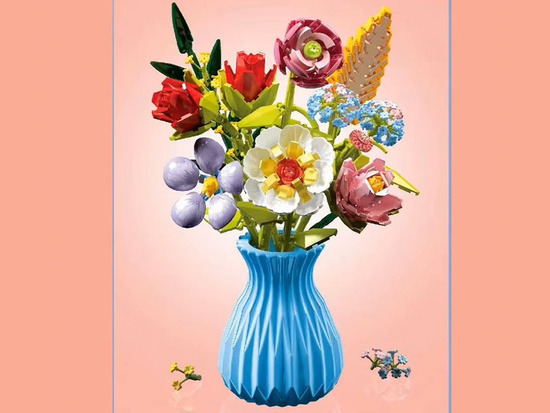 Technical blocks SERIES: Bouquet of 8 wildflowers in a vase 691 pieces ZA5892