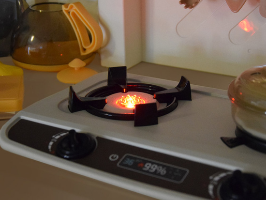 interactive brown kitchen for children + effects: light and sound pair ZA5766
