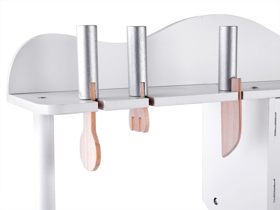 Interactive WHITE wooden kitchen for children Induction + accessories ZA4127