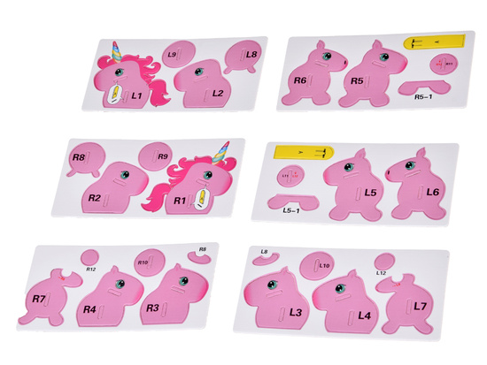 Puzzle 3D Kartonowy Model – Różowy Jednorożec DIY Zrób to sam ZA5809
