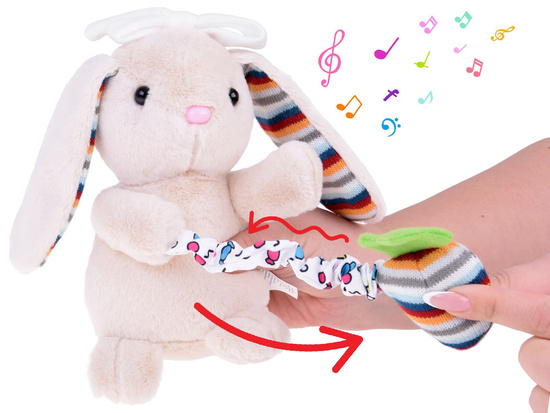 Plush bunny music box cuddly toy mascot lullaby ZA5585