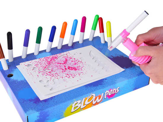 AIRBRUSH Creative Art Set - Painting Pump, Markers and Stencils ZA5710