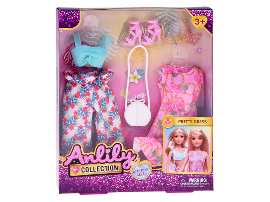 Doll clothes set, holiday styling, dress, accessories ZA5707