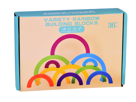 Wooden Montessori educational puzzle colorful rainbow + tasks ZA5328