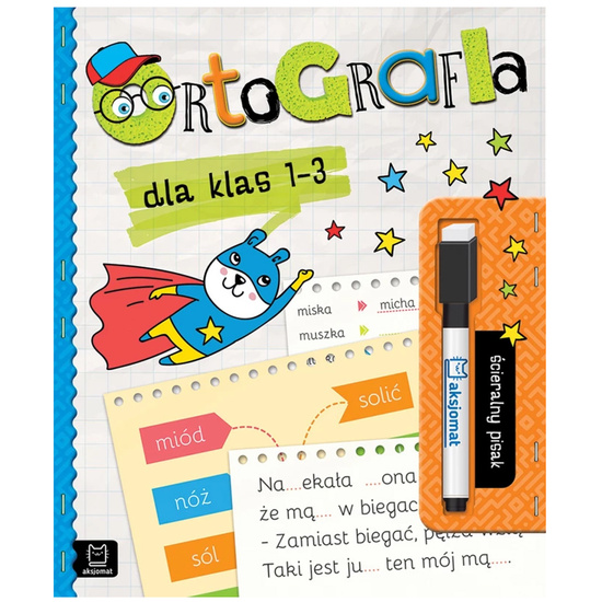 Aksjomat Ortografia dla klas 1-3. Ścieralny pisak KS1116