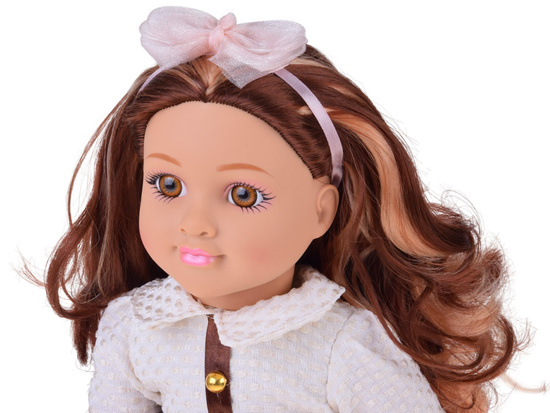 Stylish 48 cm Doll with Long Brown Hair – Adorable Outfit ZA5842