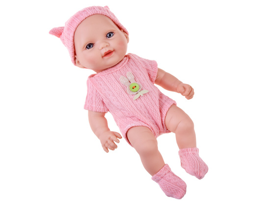 Adorable BOBAS doll 26 cm - light and mobile in a sleepsuit with a hat ZA5831