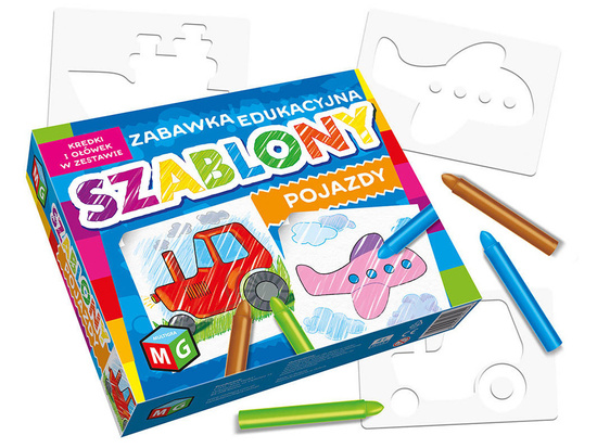 Multigra Zestaw Szablony Pojazdy + kredki KS0013