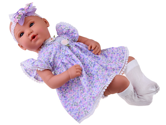 Interactive BOBAS doll 46cm - in a lilac dress + accessories ZA5834