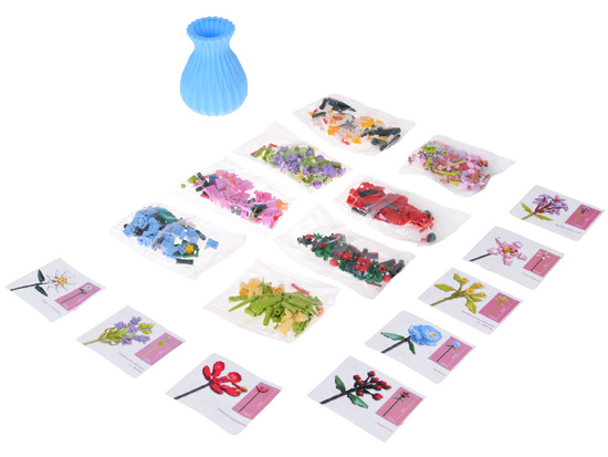 Technical blocks Bouquet of 8 wild flowers in a vase 699 pieces ZA5891