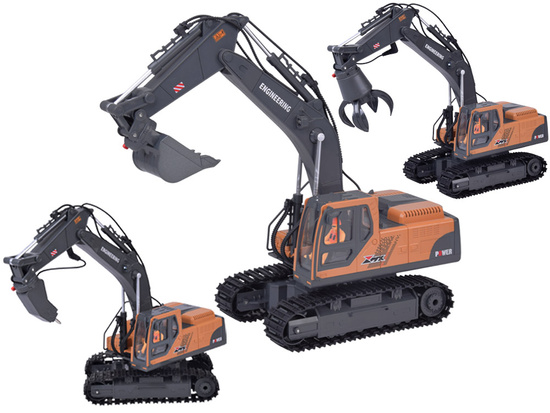 3-in-1 Remote-Controlled Excavator – Construction Vehicle with Interchangeable Attachments RC0752