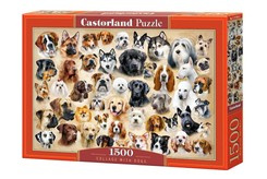 Puzzle 1500 el. Collage with Dogs