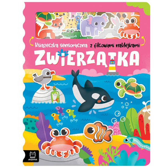 Aksjomat Książeczka sensoryczna Zwierzątka filcowe naklejki wiersze KS1007