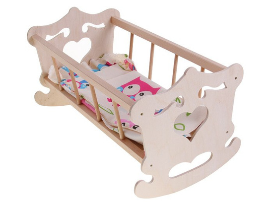 Wooden Cradle for 50cm doll +  bedding ZA2021
