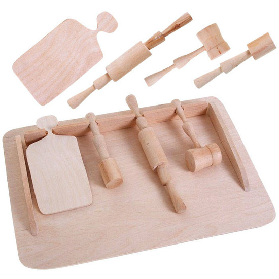 Wooden TABLE with utensils for cook ZA2023