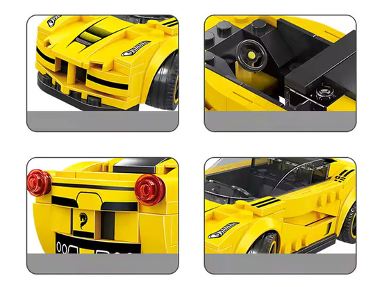 Technical blocks Sports car YELLOW 143-pieces + stickers ZA5742