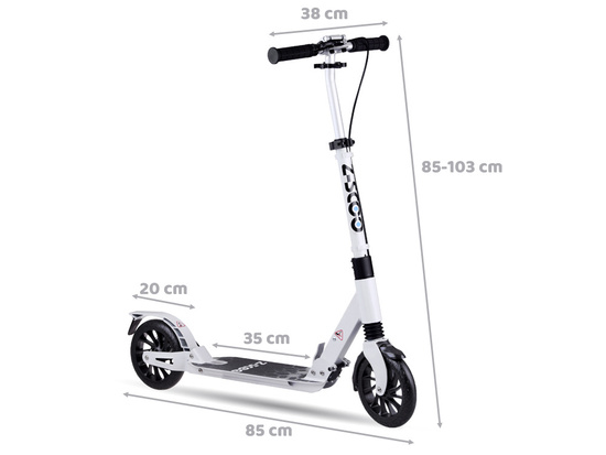 Large foldable city scooter with shock absorber and brakes up to 100kg SP0785