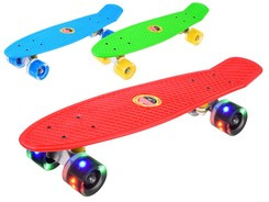 FISZKA skateboard for children up to 50kg LED glowing wheels SP0575