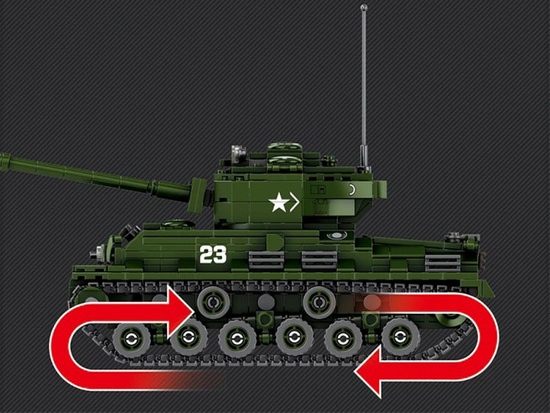 Reobrix Licensed Building Blocks Sherman M4A3E8 Tank 836 pcs ZA5806