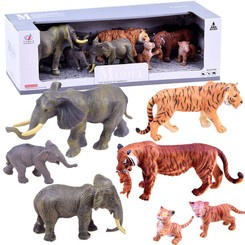 ANIMALS SAFARI SERIES Set of figurines: tiger + elephant COLLECTION ZA2987