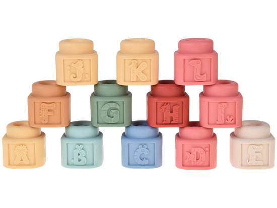 Soft Pastel Rubber Blocks with Adorable Ducklings – 30-Piece Set ZA5671