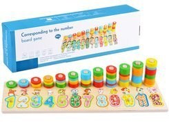 Colorful wooden puzzle with numbers ZA3604