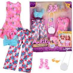 Doll clothes set, holiday styling, dress, accessories ZA5707