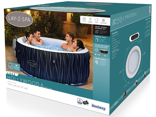 Bestway jacuzzi Lay-Z-Spa HOLLYWOOD 4-6 persons 196 cm LED 12in1 60059