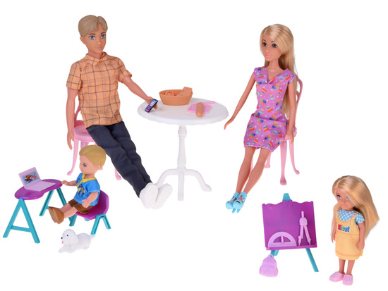 Anlily Large set DOLL FAMILY Kitchen and furniture + school and work ZA5699