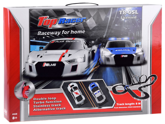 Electric car rally racing track 2 cars AUDI route 8m RC0620