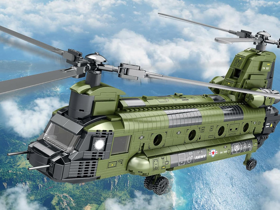 Reobrix Licensed Building Blocks CH-47 Chinook Helicopter 1458 pcs ZA5802
