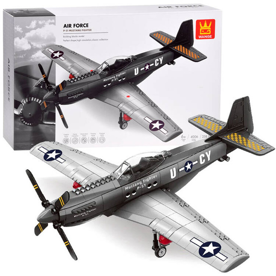 Klocki techniczne Samolot bojowy P-51 Mustang Fighter 256 ele ZA4624