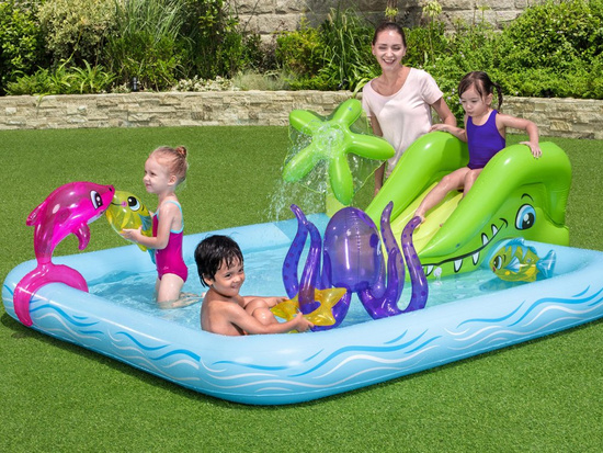 Bestway Water Playground for Children AQUARIUM Paddling Pool + Slide 53052