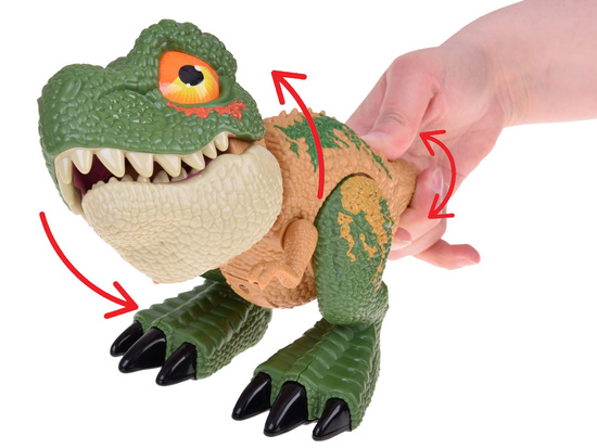 Movable DINOSAUR Tyrannosaurus Rex Sound + Light GREEN ZA5589