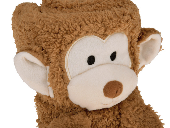 Soft blanket - cuddly 2in1 MONKEY in mocha mouse color ZA0724