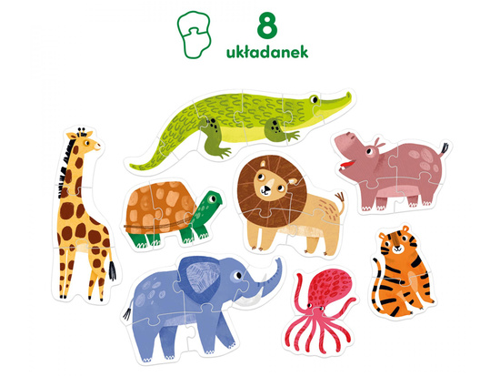 CzuCzu Puzzle progresywne Dzikie zwierzątka 8 układanek 2+ ZA6095