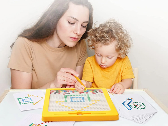 Educational magnetic board with pins for arranging ZA4738