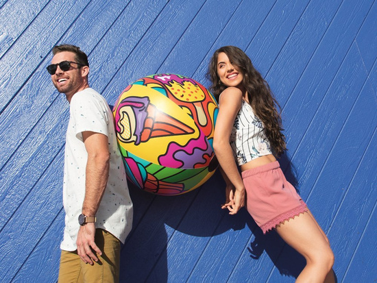 Bestway Inflatable beach ball COLOURFUL large 91cm 31044