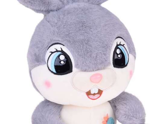 Plush rabbit 40 cm Charming gray BERRY with foldable ears ZA5922